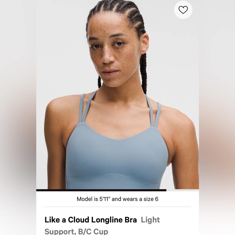 lululemon athletica Like A Cloud Light Blue Strappy Sports Bra